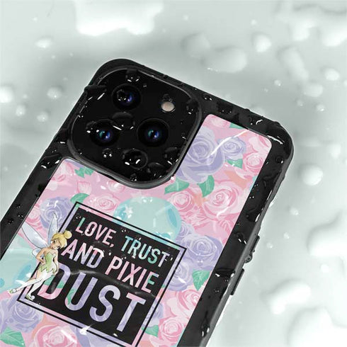 Disney Tinker Bell Love Trust and Pixie Dust iPhone 14 Pro Max Waterproof Case