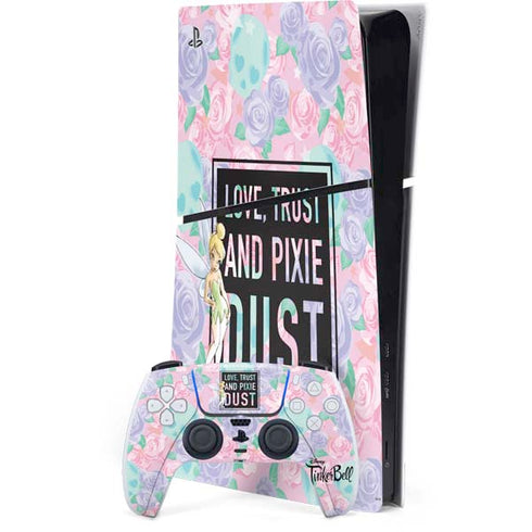 Disney Tinker Bell Love Trust and Pixie Dust PS5 Slim Digital Edition Console Skin