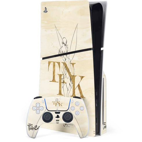 Disney Tinker Bell Tink Magic Pencil Art PS5 Slim Disk Bundle Skin