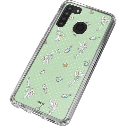 Disney Tinker Bell Trinkets Pattern Galaxy A21 Clear Case