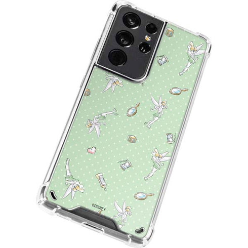 Disney Tinker Bell Trinkets Pattern Galaxy S21 Ultra 5G Clear Case