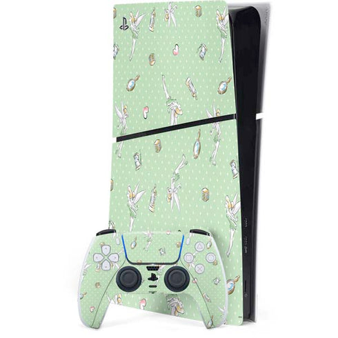 Disney Tinker Bell Trinkets Pattern PS5 Slim Digital Edition Console Skin