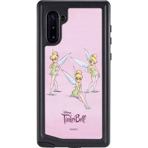 Disney Tinker Bell Water Color Art Poses Galaxy Note 10 Waterproof Case