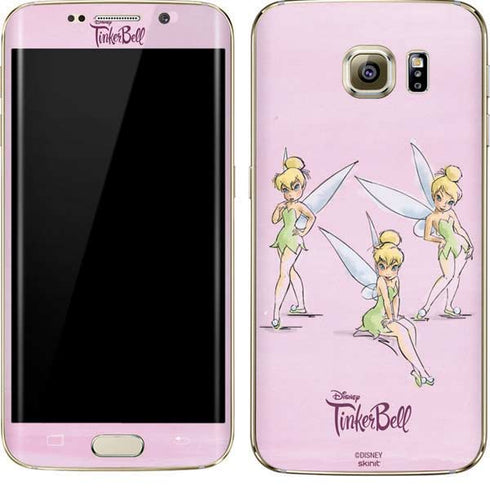 Disney Tinker Bell Water Color Art Poses Galaxy S7 Edge Skin