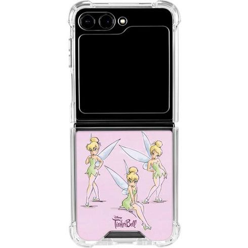 Disney Tinker Bell Water Color Art Poses Galaxy Z Flip5 5G Clear Case