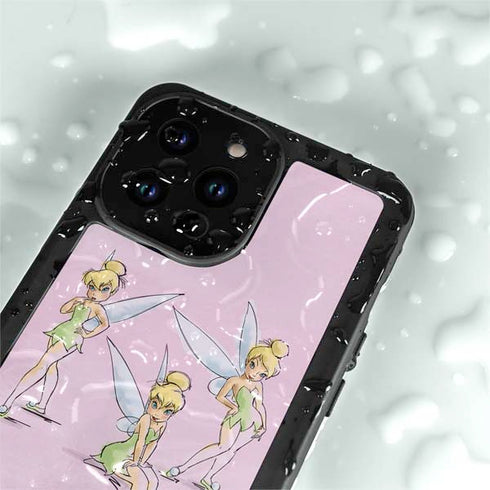 Disney Tinker Bell Water Color Art Poses iPhone 14 Pro Waterproof Case