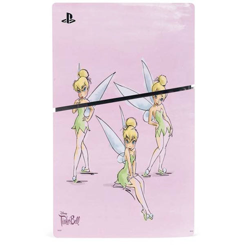 Disney Tinker Bell Water Color Art Poses PS5 Slim Disk Console Skin