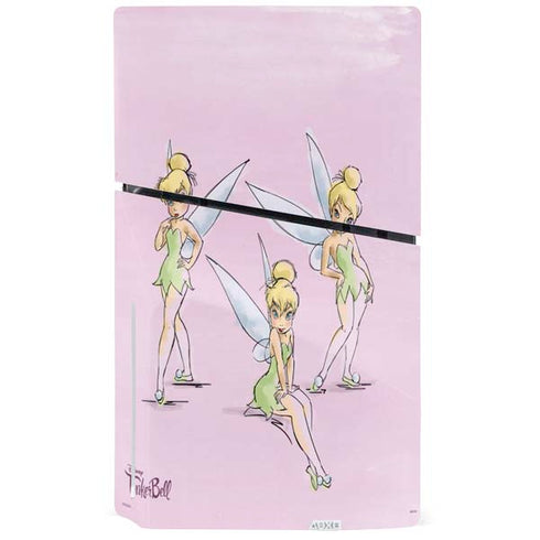 Disney Tinker Bell Water Color Art Poses PS5 Slim Disk Console Skin