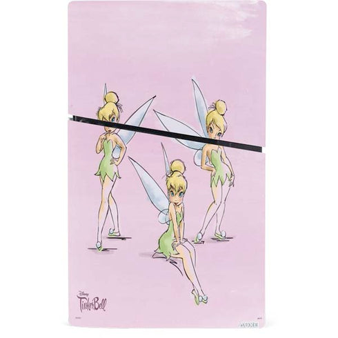 Disney Tinker Bell Water Color Art Poses PS5 Slim Digital Edition Bundle Skin