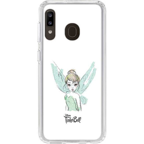 Disney Tinker Bell Watercolor Fairy Art Galaxy A20 Clear Case