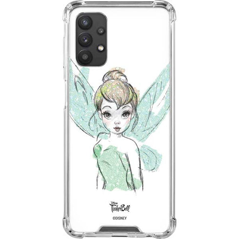 Disney Tinker Bell Watercolor Fairy Art Galaxy A32 5G Clear Case