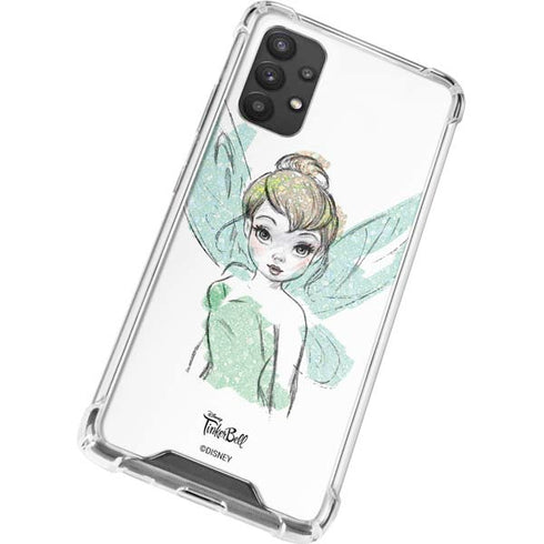 Disney Tinker Bell Watercolor Fairy Art Galaxy A32 5G Clear Case