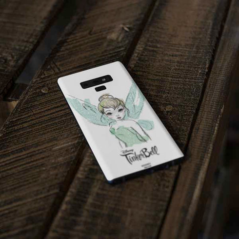Disney Tinker Bell Watercolor Fairy Art Galaxy Note 9 Skin