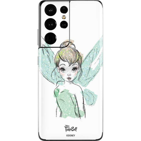 Disney Tinker Bell Watercolor Fairy Art Galaxy S21 Ultra 5G Skin