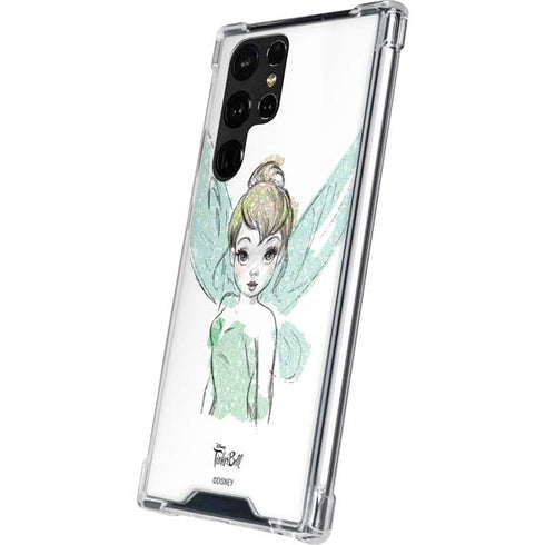 Disney Tinker Bell Watercolor Fairy Art Galaxy S22 Ultra Clear Case