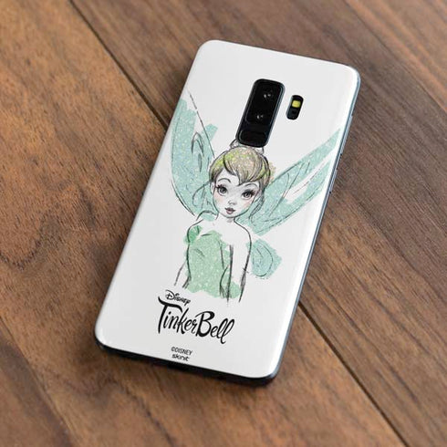 Disney Tinker Bell Watercolor Fairy Art Galaxy S9 Plus Skin