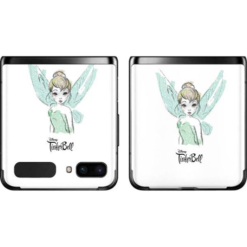 Disney Tinker Bell Watercolor Fairy Art Galaxy Z Flip Skin