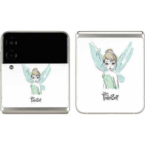 Disney Tinker Bell Watercolor Fairy Art Galaxy Z Flip3 5G Skin
