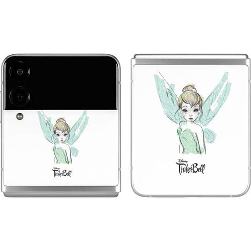 Disney Tinker Bell Watercolor Fairy Art Galaxy Z Flip4 5G Skin
