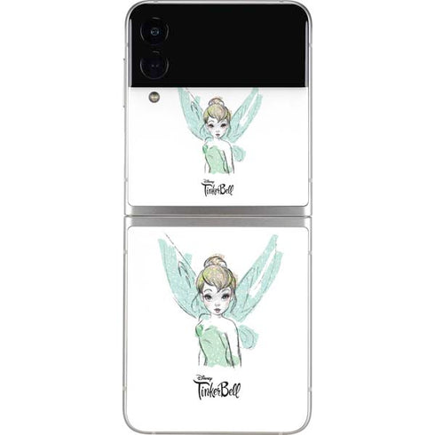 Disney Tinker Bell Watercolor Fairy Art Galaxy Z Flip4 5G Skin