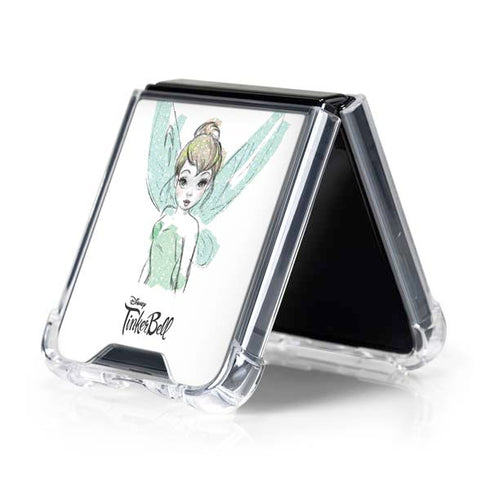 Disney Tinker Bell Watercolor Fairy Art Galaxy Z Flip5 5G Clear Case