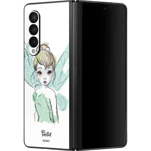 Disney Tinker Bell Watercolor Fairy Art Galaxy Z Fold3 5G Skin