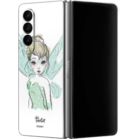 Disney Tinker Bell Watercolor Fairy Art Galaxy Z Fold4 5G Skin