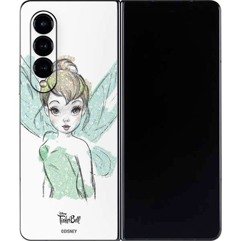 Disney Tinker Bell Watercolor Fairy Art Galaxy Z Fold4 5G Skin