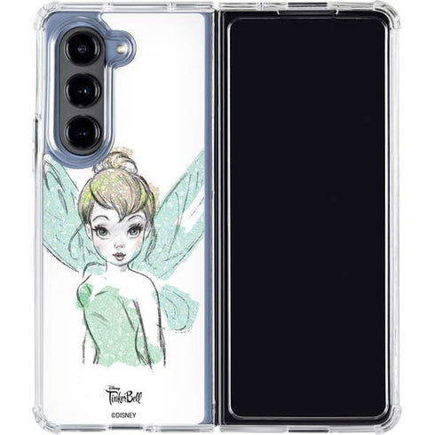 Disney Tinker Bell Watercolor Fairy Art Galaxy Z Fold5 5G Clear Case