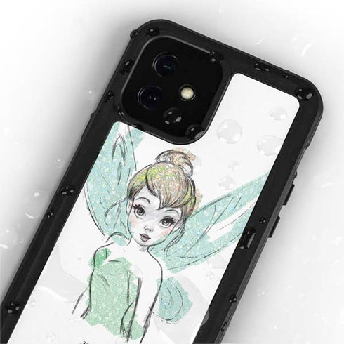 Disney Tinker Bell Watercolor Fairy Art iPhone 12 Mini Waterproof Case
