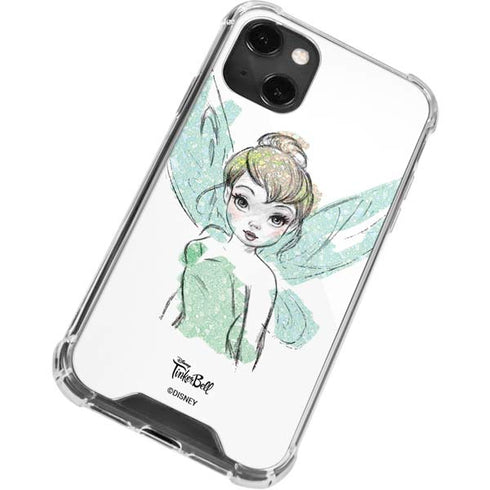Disney Tinker Bell Watercolor Fairy Art iPhone 14 Plus Clear Case