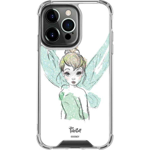 Disney Tinker Bell Watercolor Fairy Art iPhone 14 Pro Clear Case