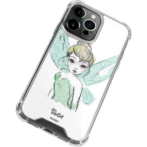 Disney Tinker Bell Watercolor Fairy Art iPhone 14 Pro Clear Case