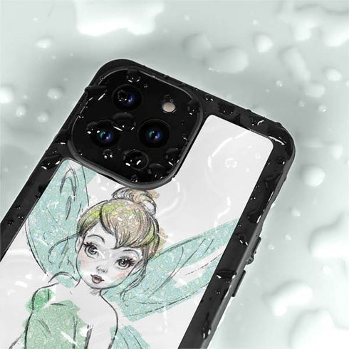 Disney Tinker Bell Watercolor Fairy Art iPhone 14 Pro Waterproof Case