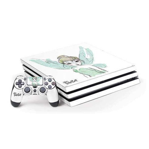 Disney Tinker Bell Watercolor Fairy Art PS4 Pro Bundle Skin