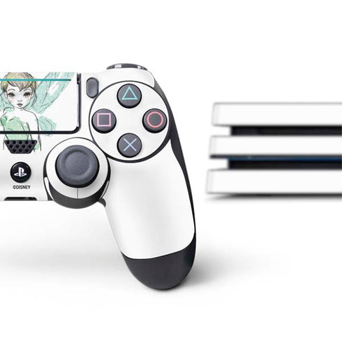 Disney Tinker Bell Watercolor Fairy Art PS4 Pro Bundle Skin