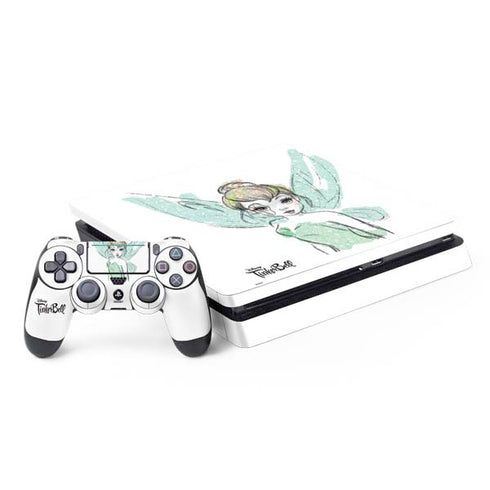 Disney Tinker Bell Watercolor Fairy Art PS4 Slim Bundle Skin