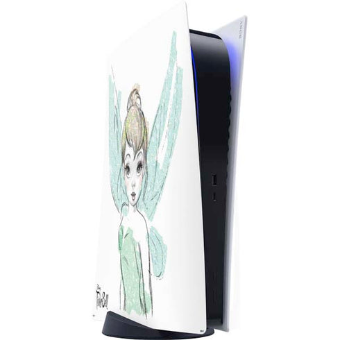 Disney Tinker Bell Watercolor Fairy Art PS5 Digital Edition Console Skin