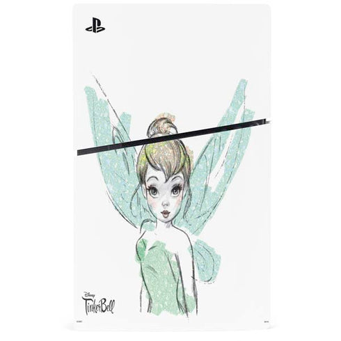 Disney Tinker Bell Watercolor Fairy Art PS5 Slim Disk Console Skin