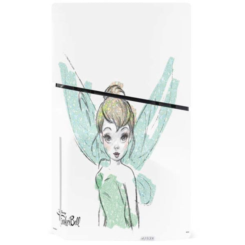 Disney Tinker Bell Watercolor Fairy Art PS5 Slim Disk Console Skin
