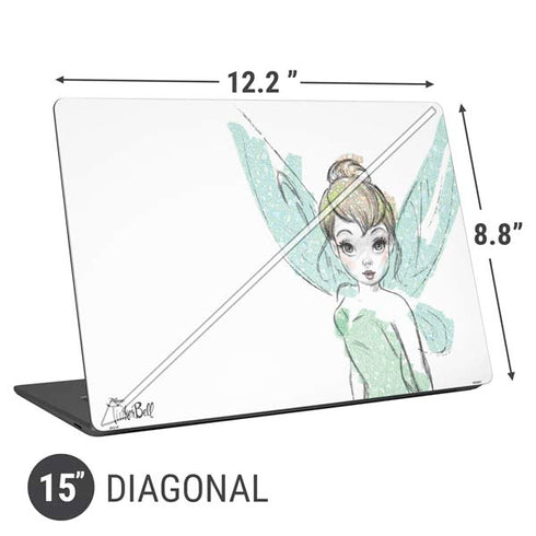Disney Tinker Bell Watercolor Fairy Art Universal Laptop 15in (12.2 x 8.8in) Skin