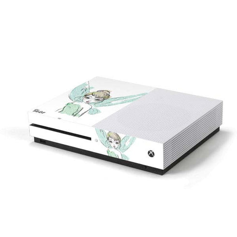 Disney Tinker Bell Watercolor Fairy Art Xbox One S Console Skin