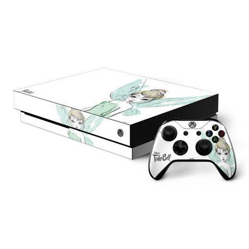 Disney Tinker Bell Watercolor Fairy Art Xbox One X Bundle Skin