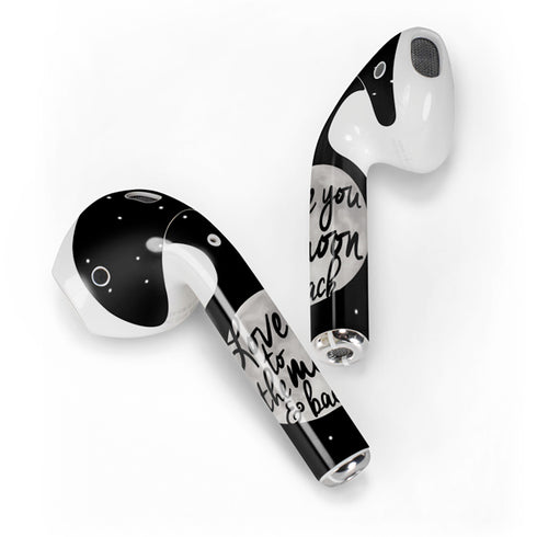 To The Moon And Back BW Apple AirPods 2 Skin