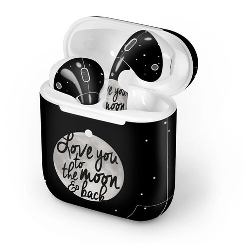 To The Moon And Back BW Apple AirPods 2 Skin