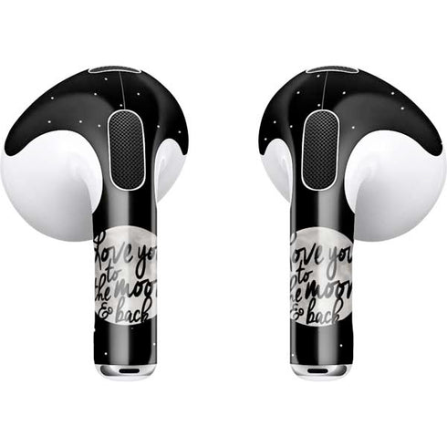 To The Moon And Back BW Apple AirPods (3rd Gen 2021) Skin