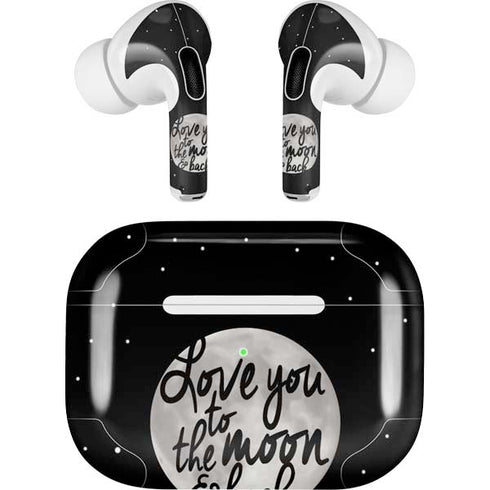 To The Moon And Back BW Apple AirPods Pro Skin