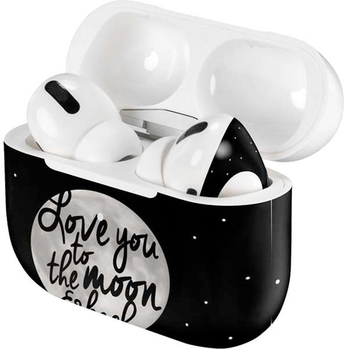 To The Moon And Back BW Apple AirPods Pro Skin