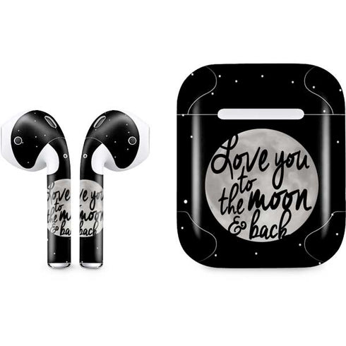 To The Moon And Back BW Apple AirPods Skin