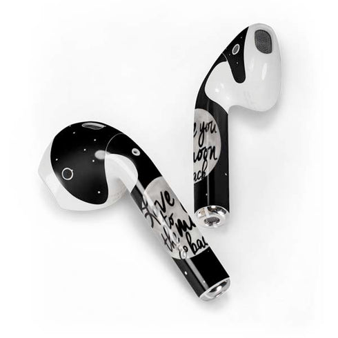 To The Moon And Back BW Apple AirPods Skin